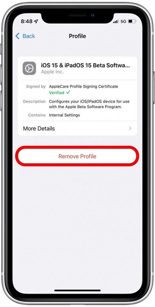 remove your beta profile