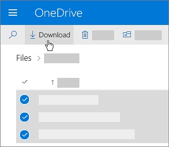 Windows OneDrive Web-Download-Dateien