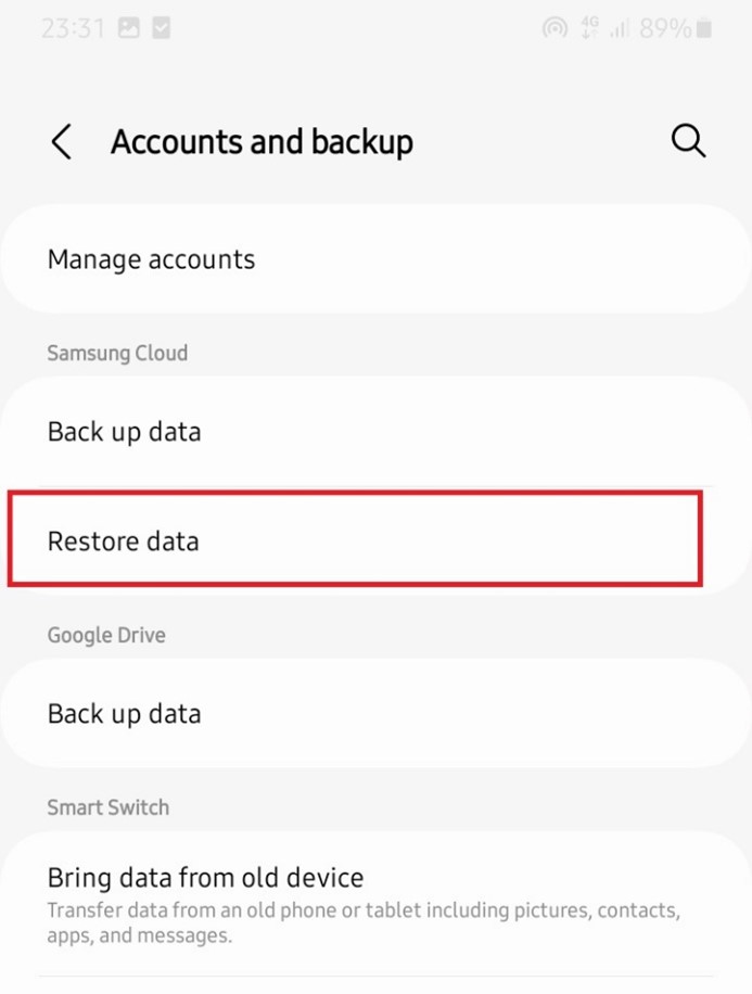 restore deleted photos on samsung phone via samsung cloud