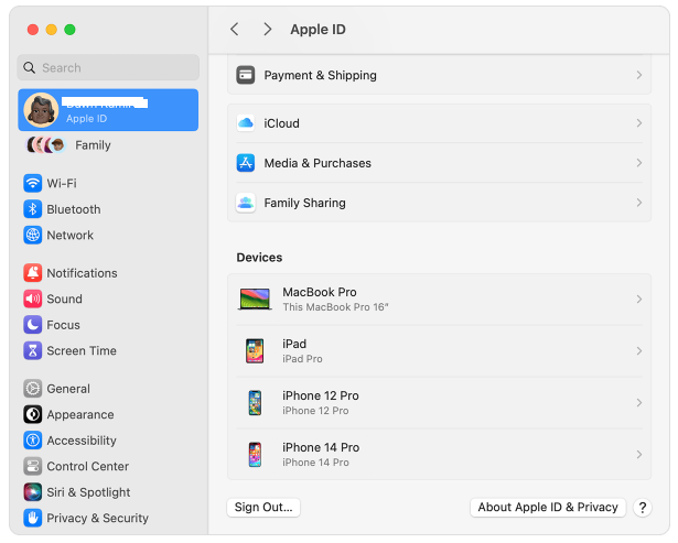 как выйти из icloud на mac с помощью системных настроек
