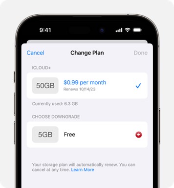 how to unsubscribe to icloud storage