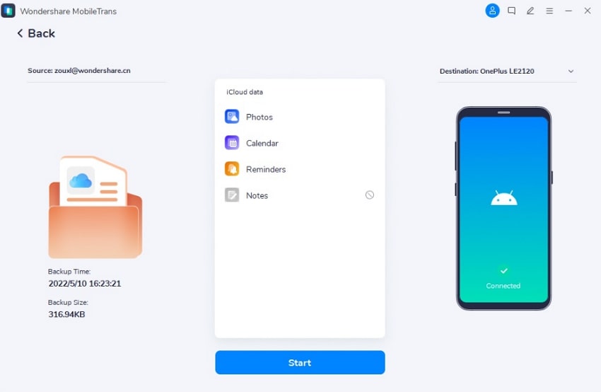 select data and hit start button
