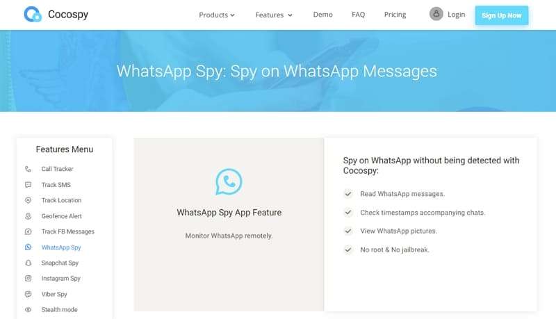 cocospy whatsapp call and message tracer