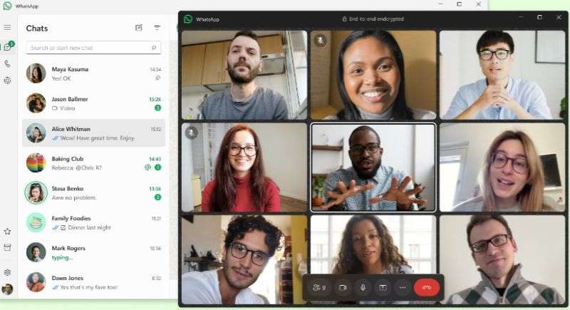 call multiple people on whatsapp pc