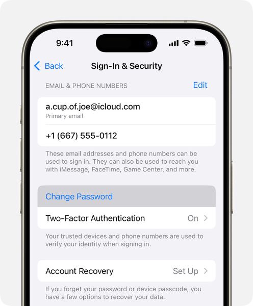 select change password