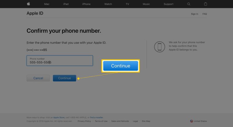 enter password and continue