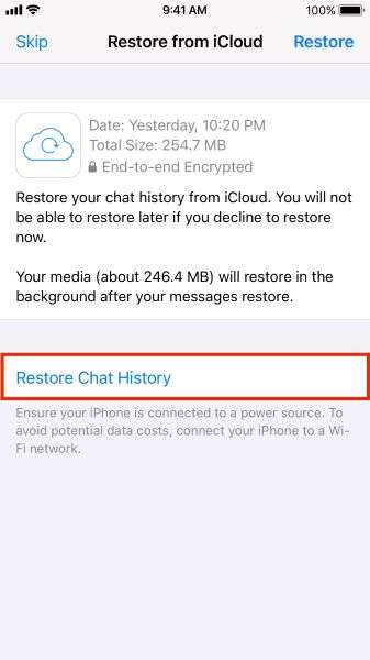 how to restore whatsapp call backup