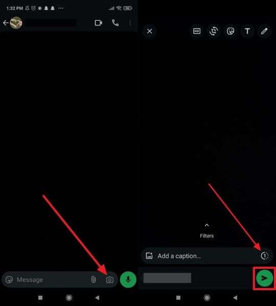 send view once media android